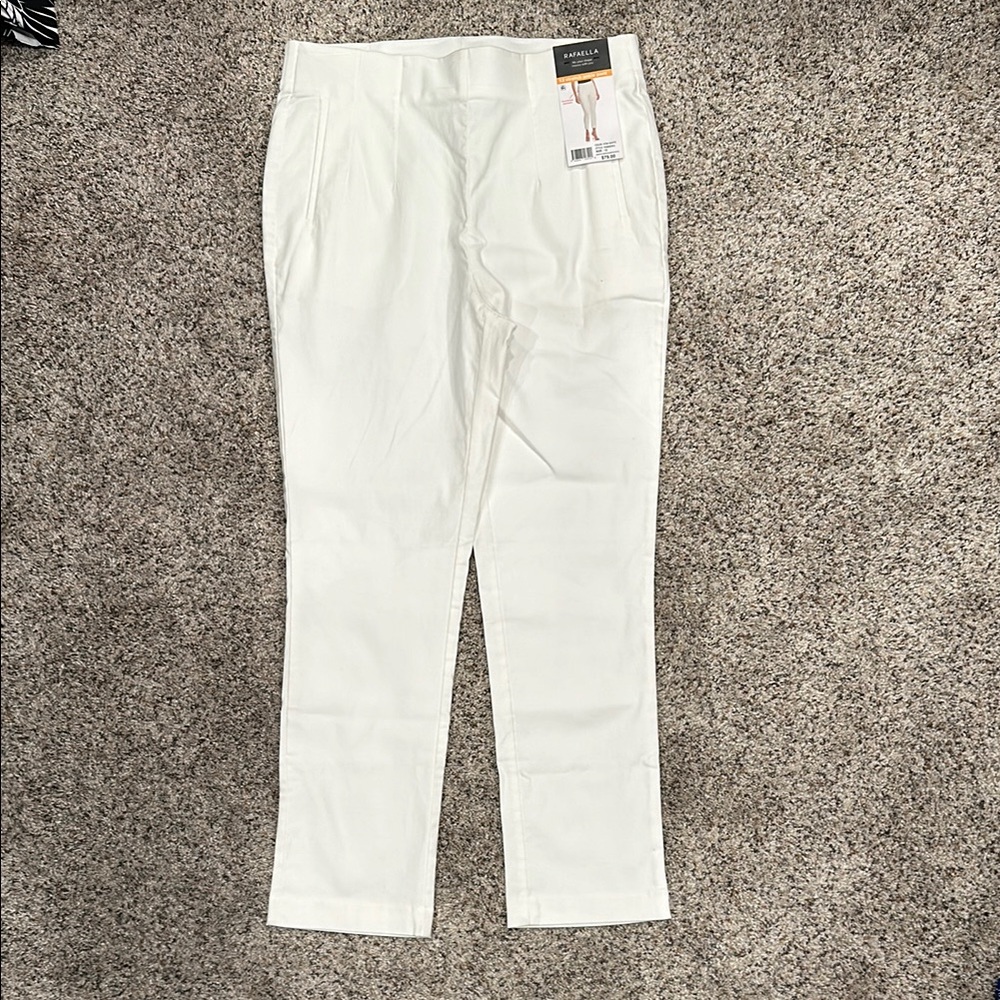 Rafaella White Stretch Ankle Pant